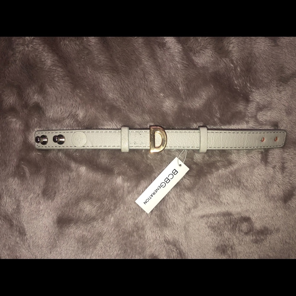 BCBG bracelet with Grey Leather and Gold D